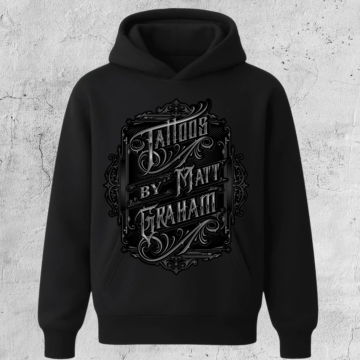 Tattoos By Matt Graham Silver & Black Hoodie