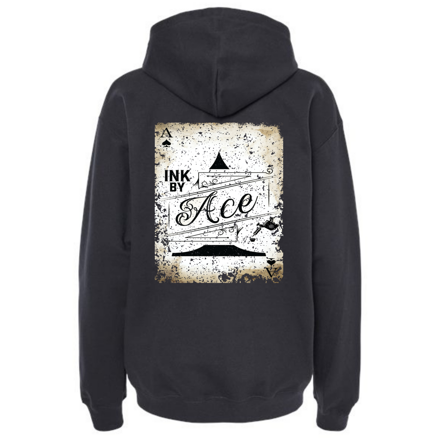 Inked by Ace Playing Card Hoodie Black