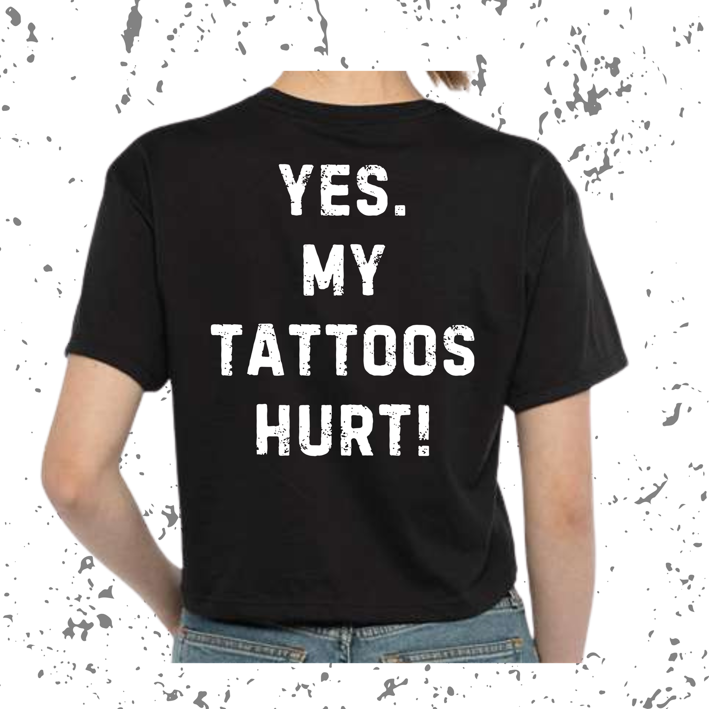 Marked Society Yes My Tattoos Hurt Logo Cropped Tee