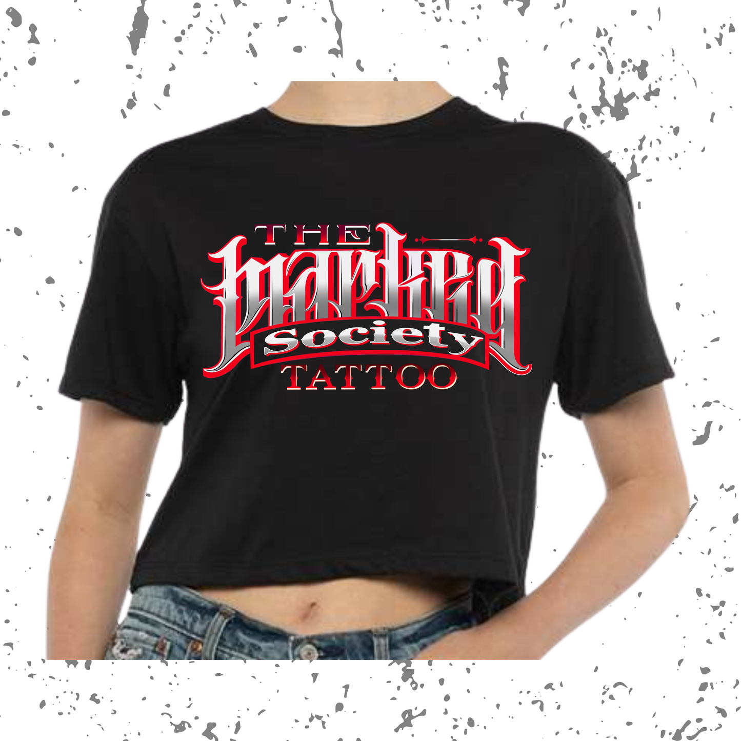 Marked Society Red Logo Cropped Tee
