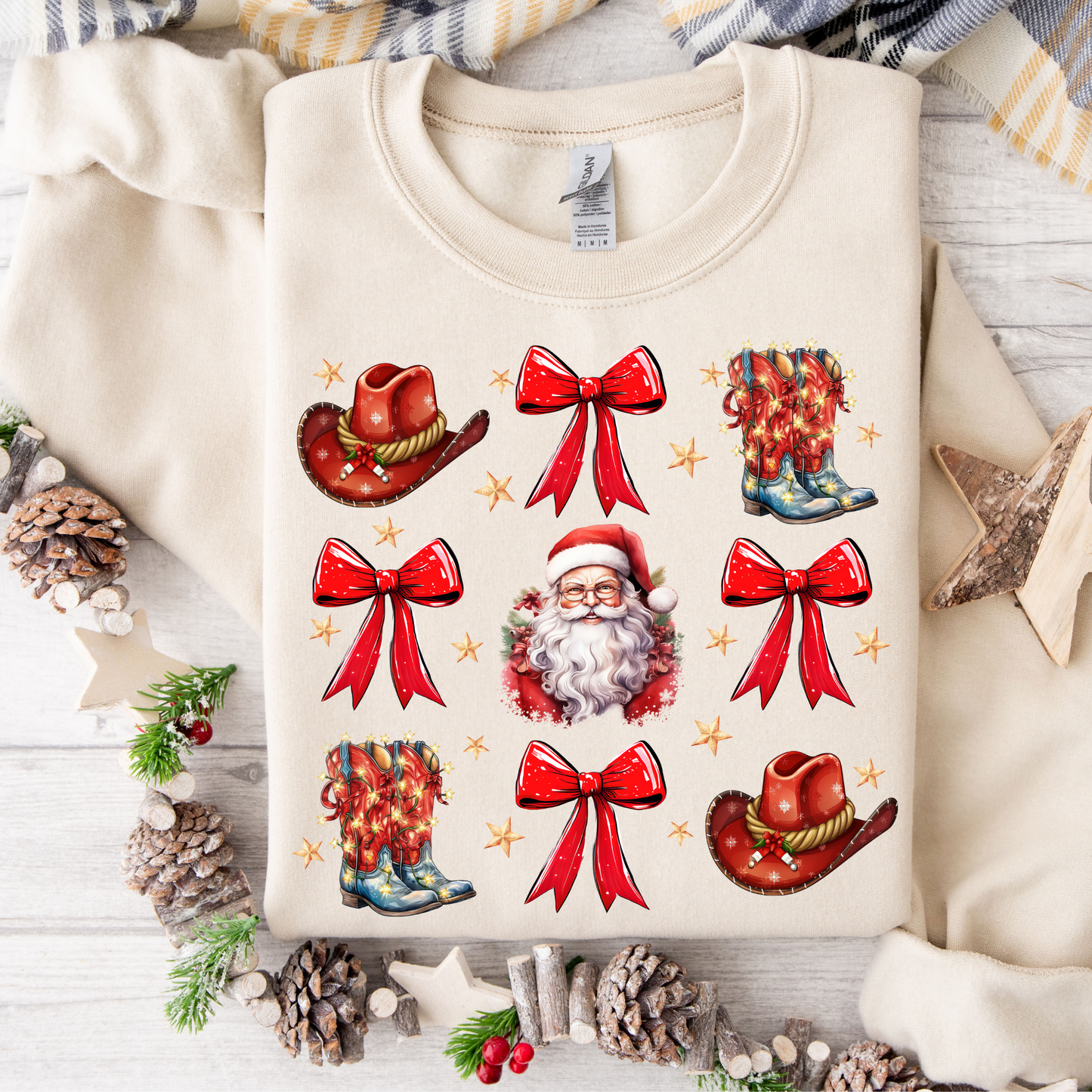Cowboy Hat Boots & Bows Coquette Sweatshirt