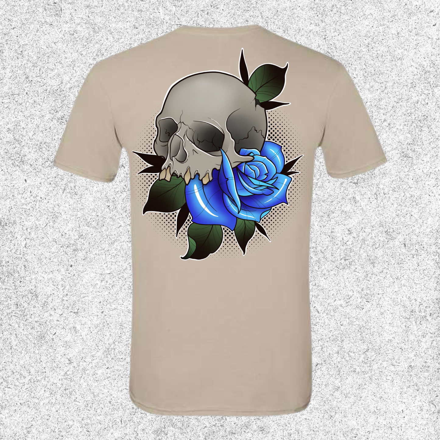 JelllySquid Skull & Blue Rose Tee