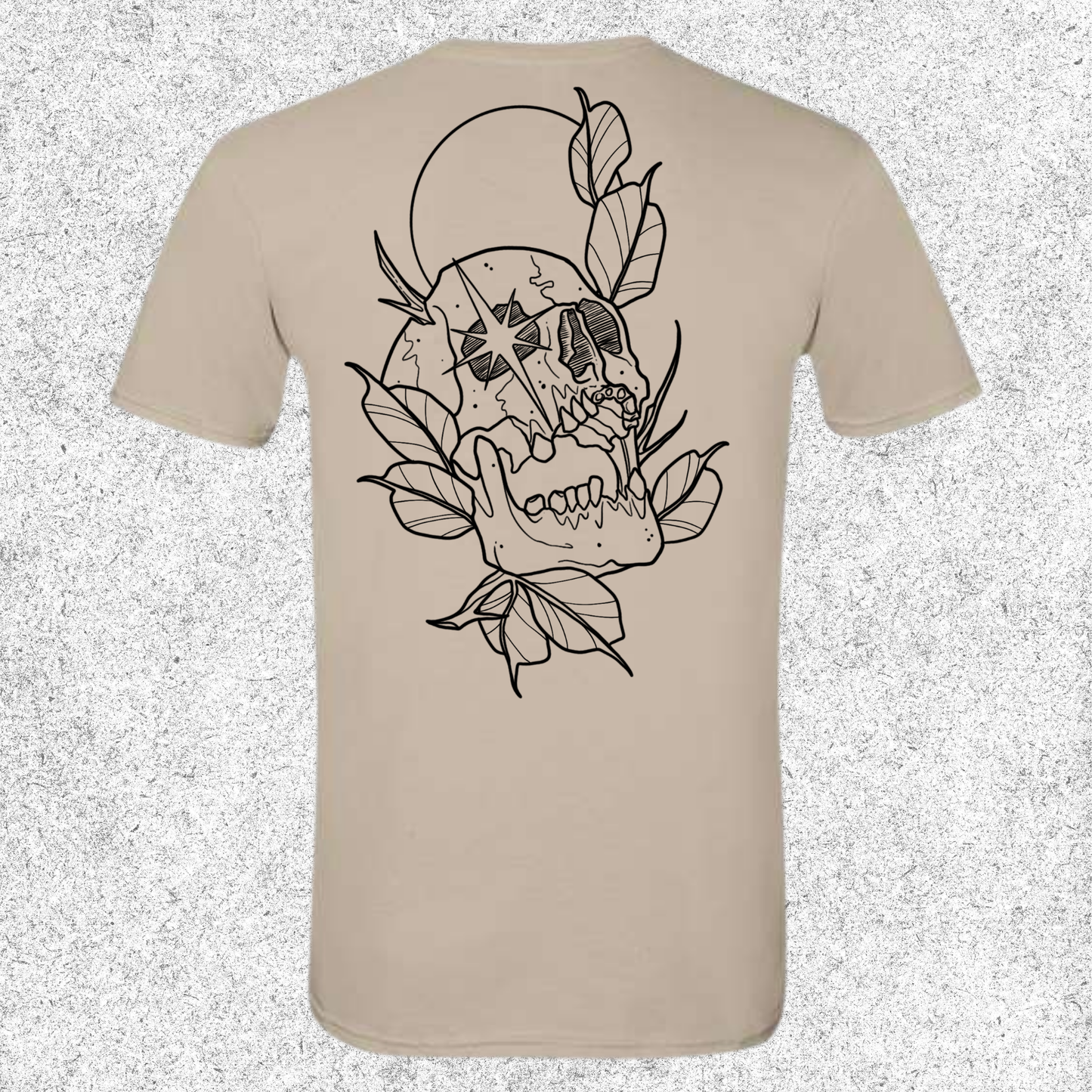 JelllySquid Line Work Skull Full Moon Tee