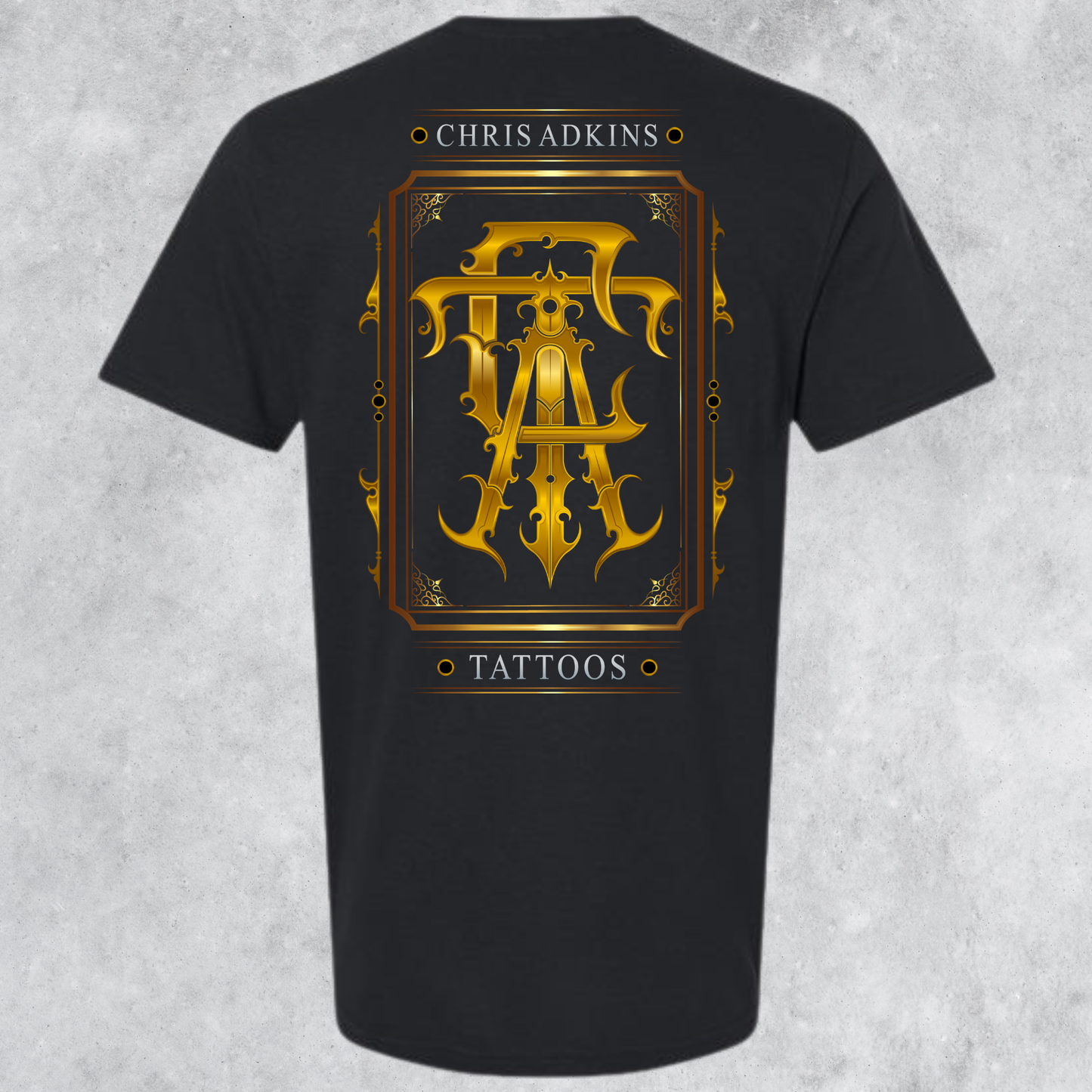 Chris Adkins Tattoos Gold Emblem Logo Tee
