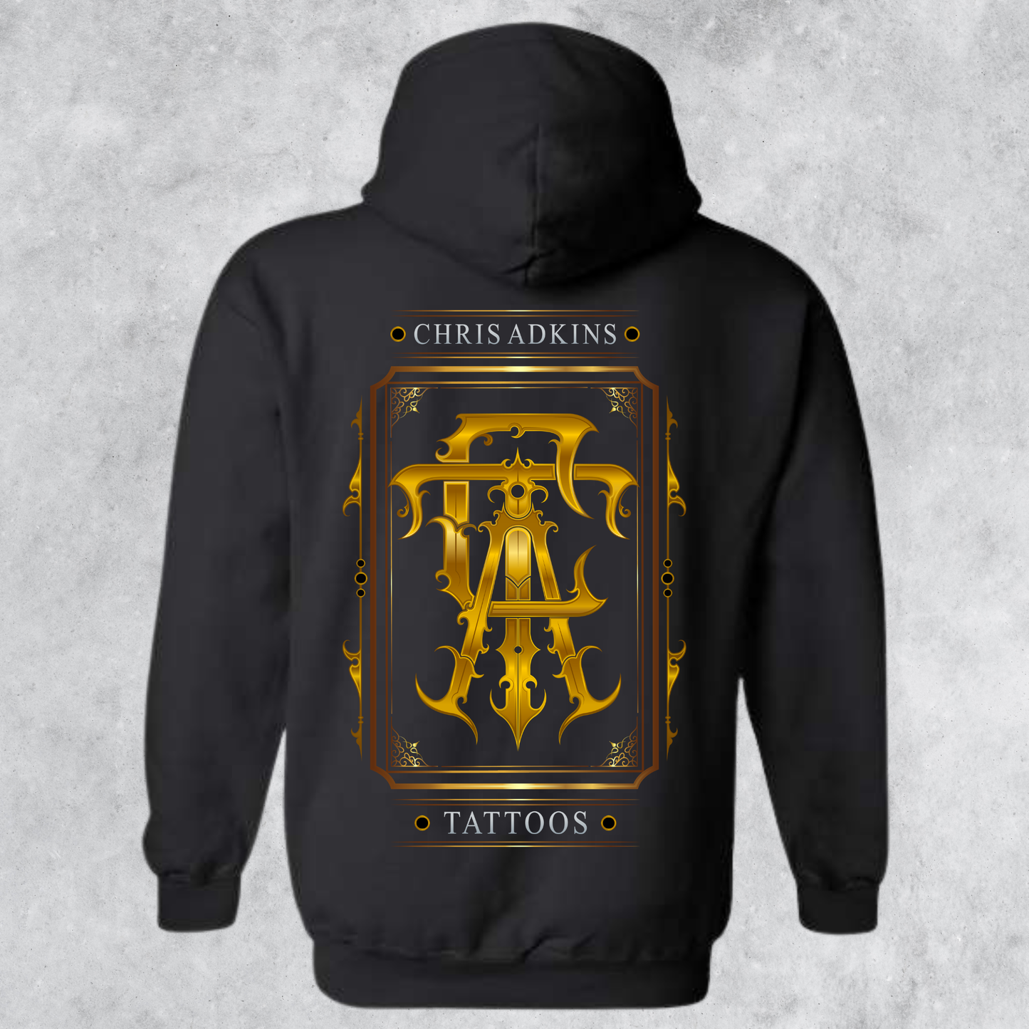 Chris Adkins Tattoos Gold Emblem Logo Hoodie