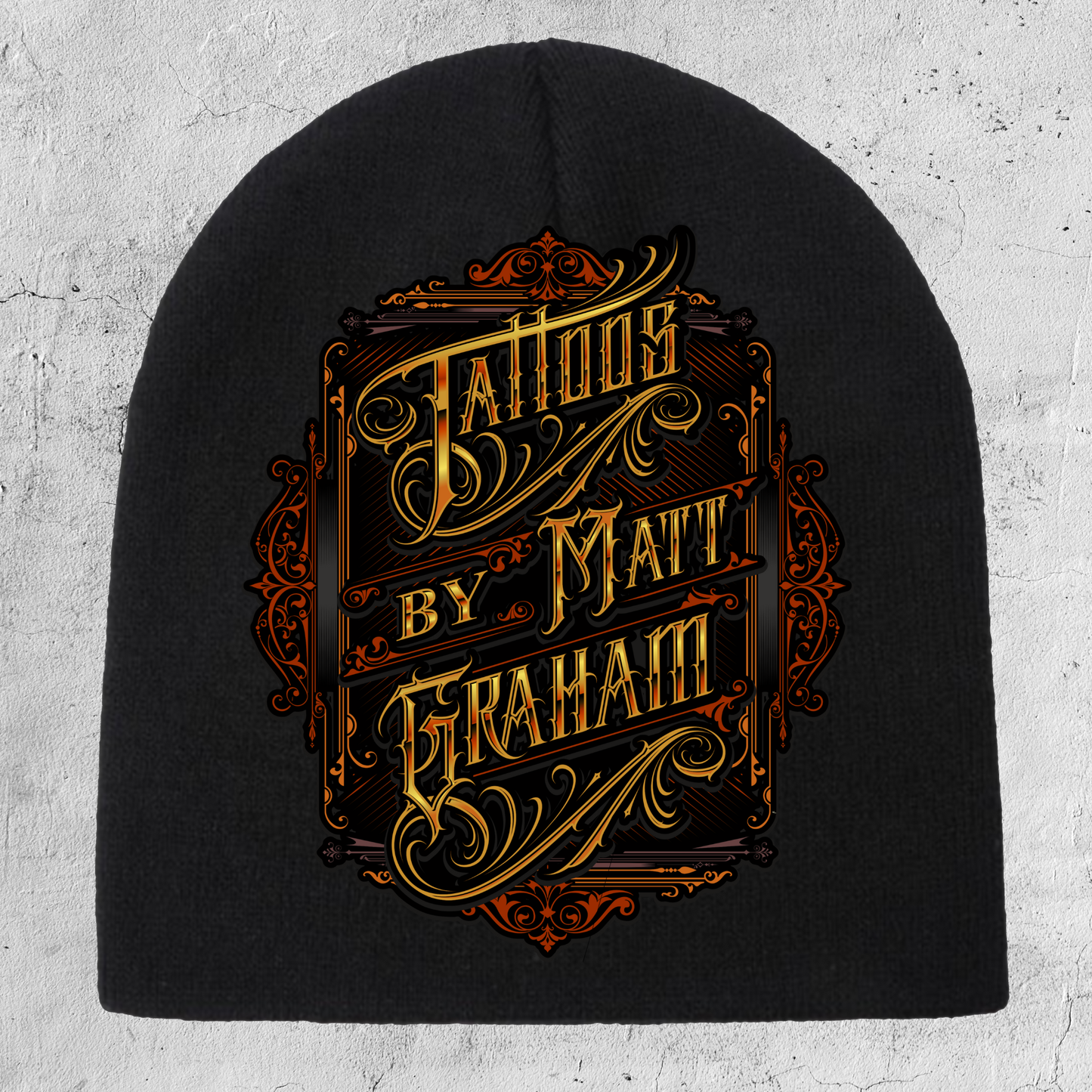 Tattoos By Matt Graham Gold and Red Beanie