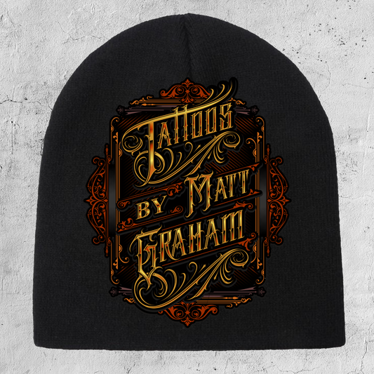 Tattoos By Matt Graham Gold and Red Beanie