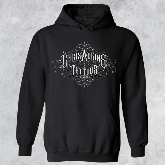 Chris Adkins Tattoos Silver Logo Hoodie