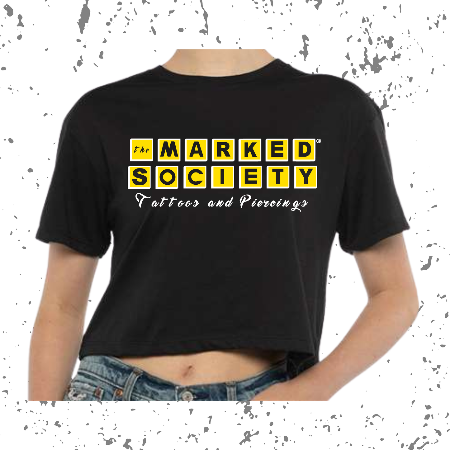 Marked Society Yes My Tattoos Hurt Logo Cropped Tee