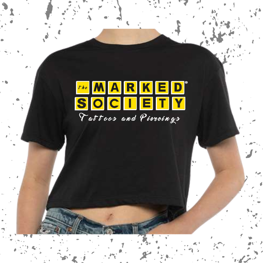 Marked Society Yes My Tattoos Hurt Logo Cropped Tee