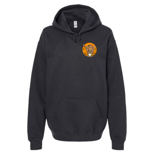 Tatted Hand Inked By Ace Orange Graphic Hoodie Black