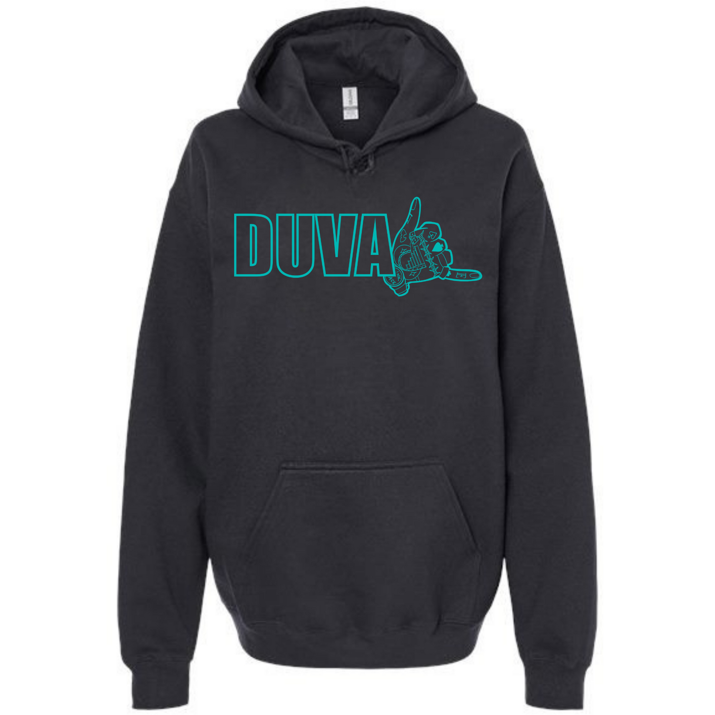 Duval In Teal Blue Hoodie Black