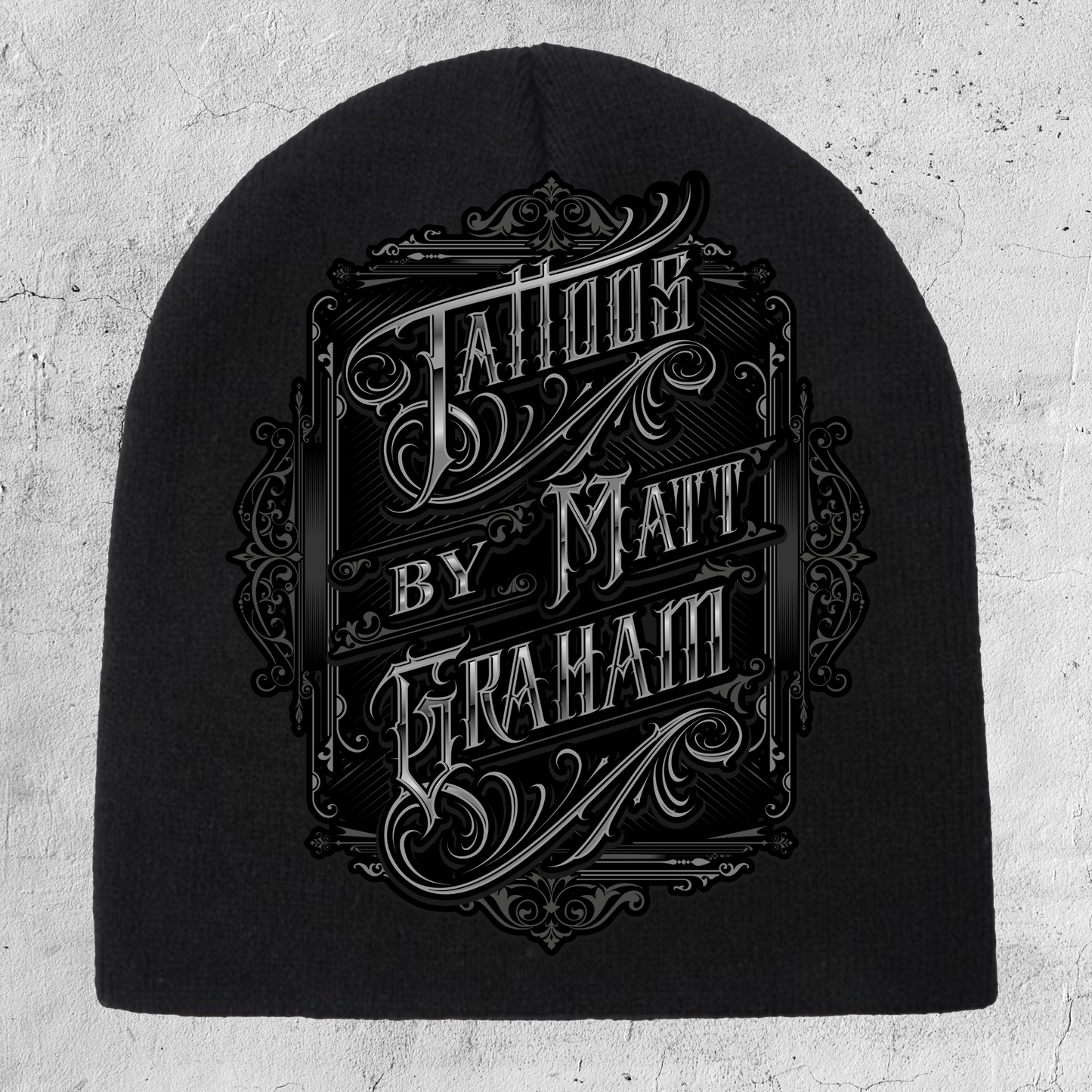 Tattoos By Matt Graham Silver and Black Beanie