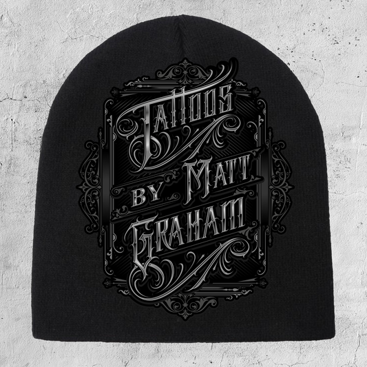 Tattoos By Matt Graham Silver and Black Beanie