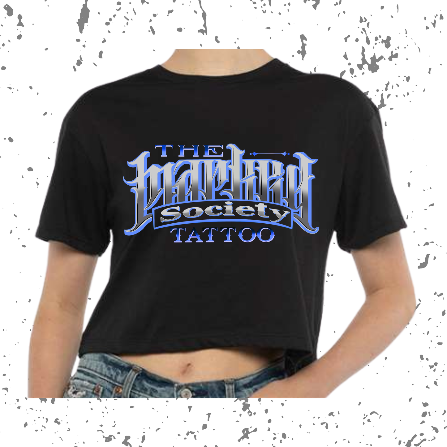 Marked Society Blue Logo Cropped Tee