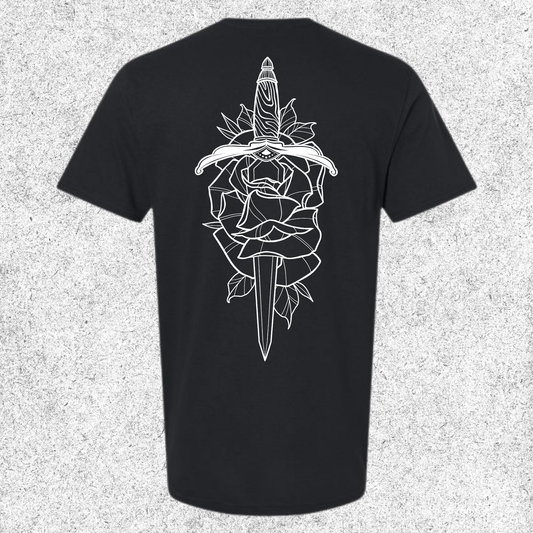 JelllySquid Line Work Dagger Rose Tee