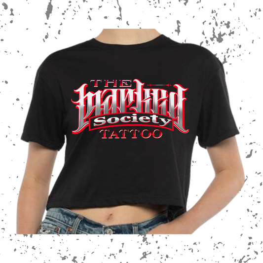 Marked Society Red Logo Cropped Tee