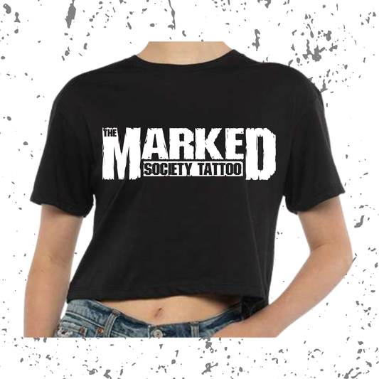 Marked Society Brushed Logo Cropped Tee