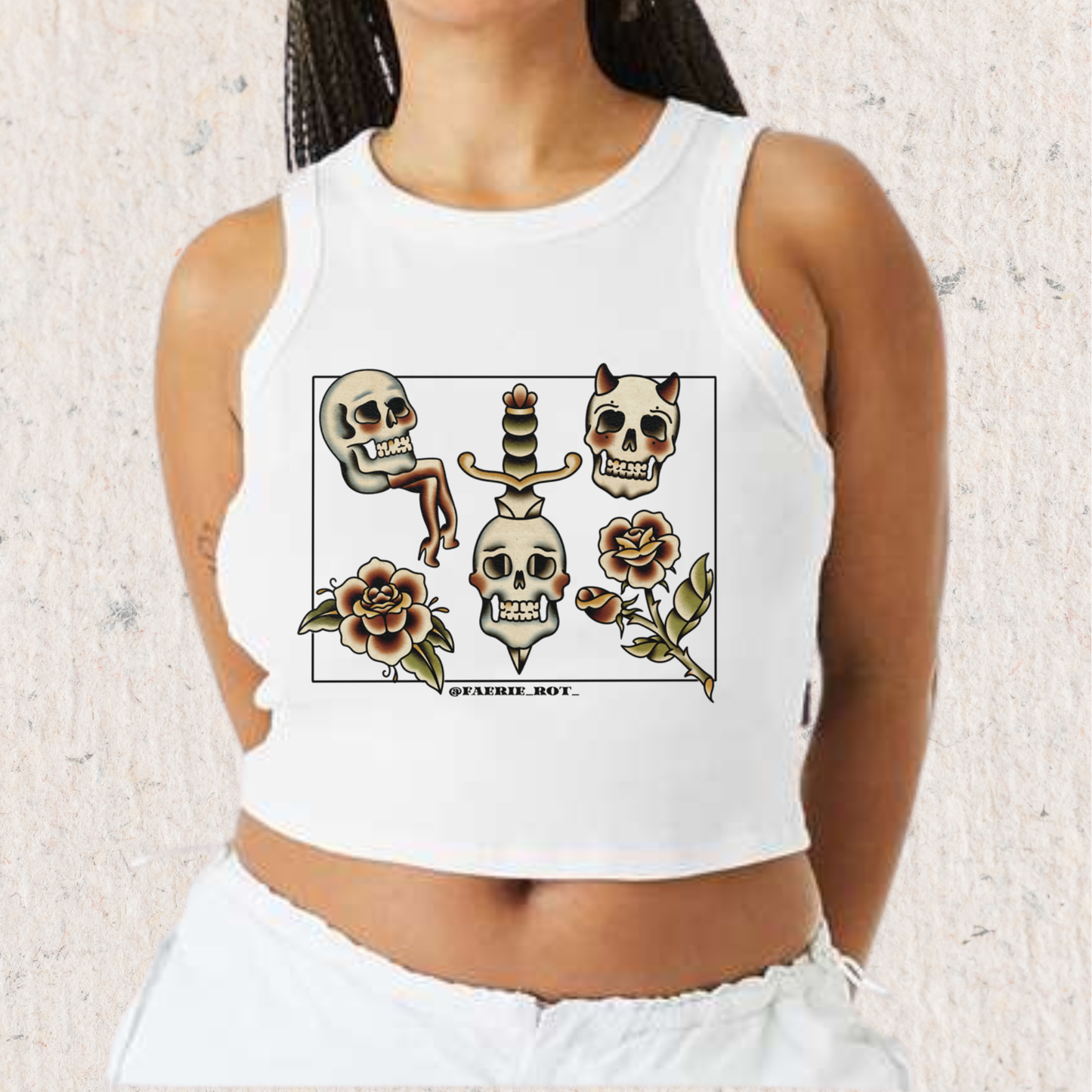 Faerie Rot Tank Square Skulls & Roses