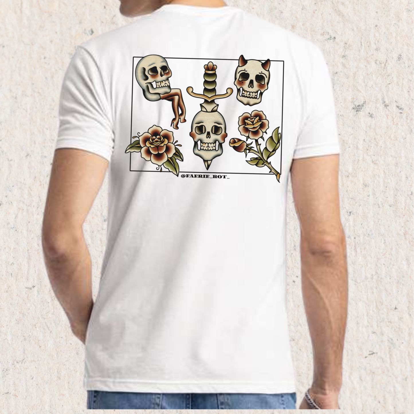 Faerie Rot Tee Square Skulls & Roses