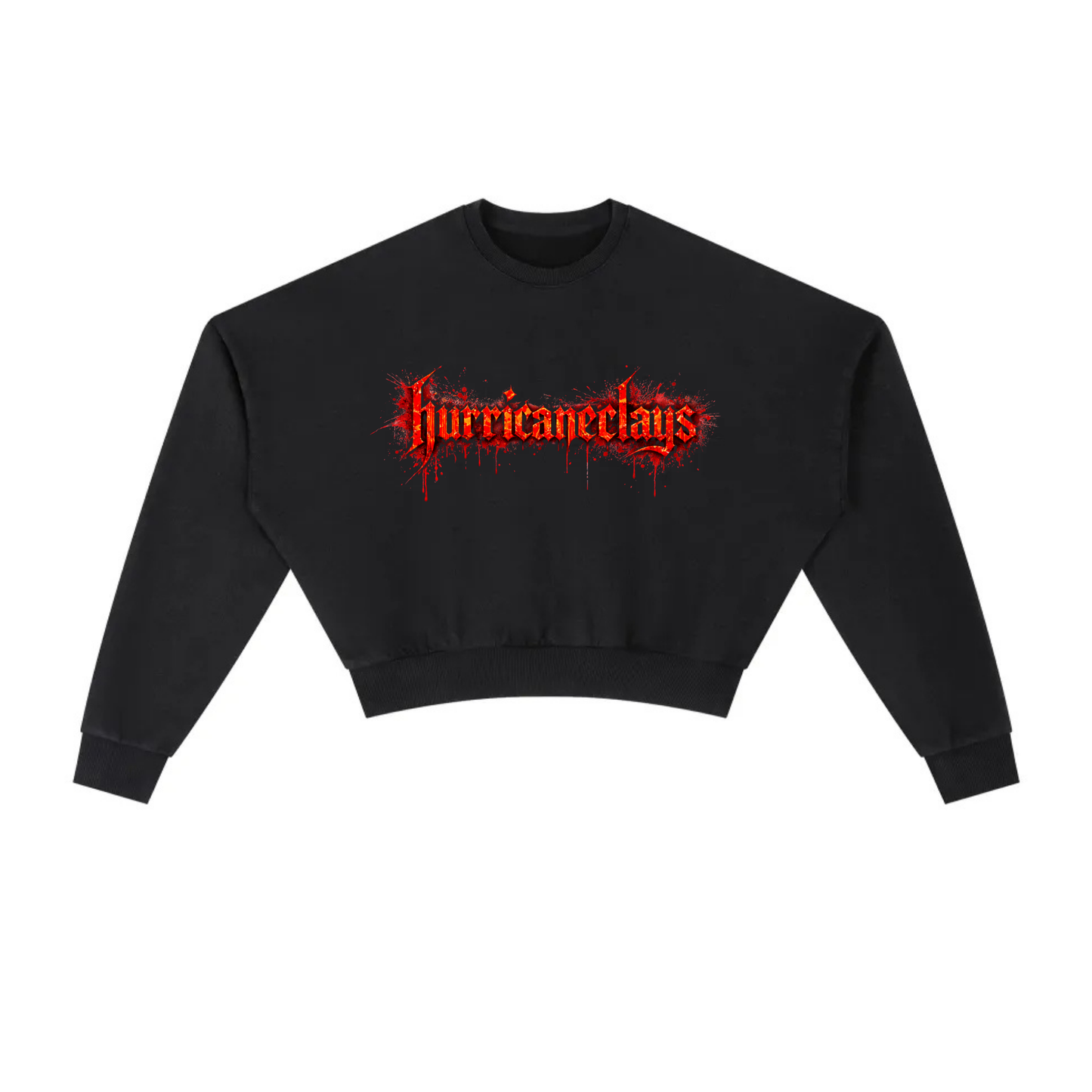 Vintage Washed Cropped Sweatshirt Hurricane Clays Bloody