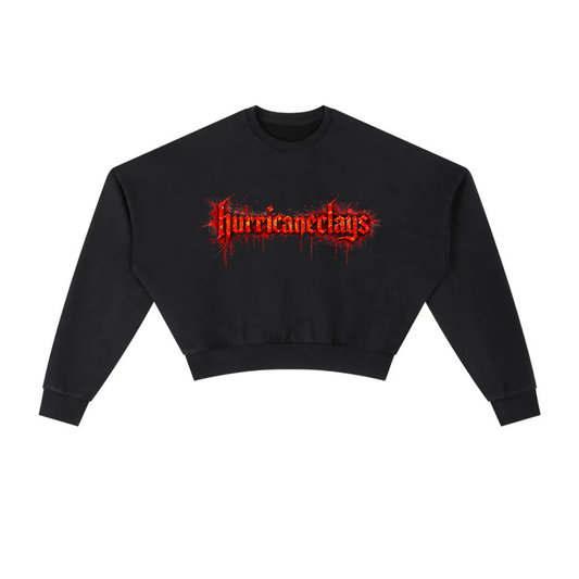 Vintage Washed Cropped Sweatshirt Hurricane Clays Bloody