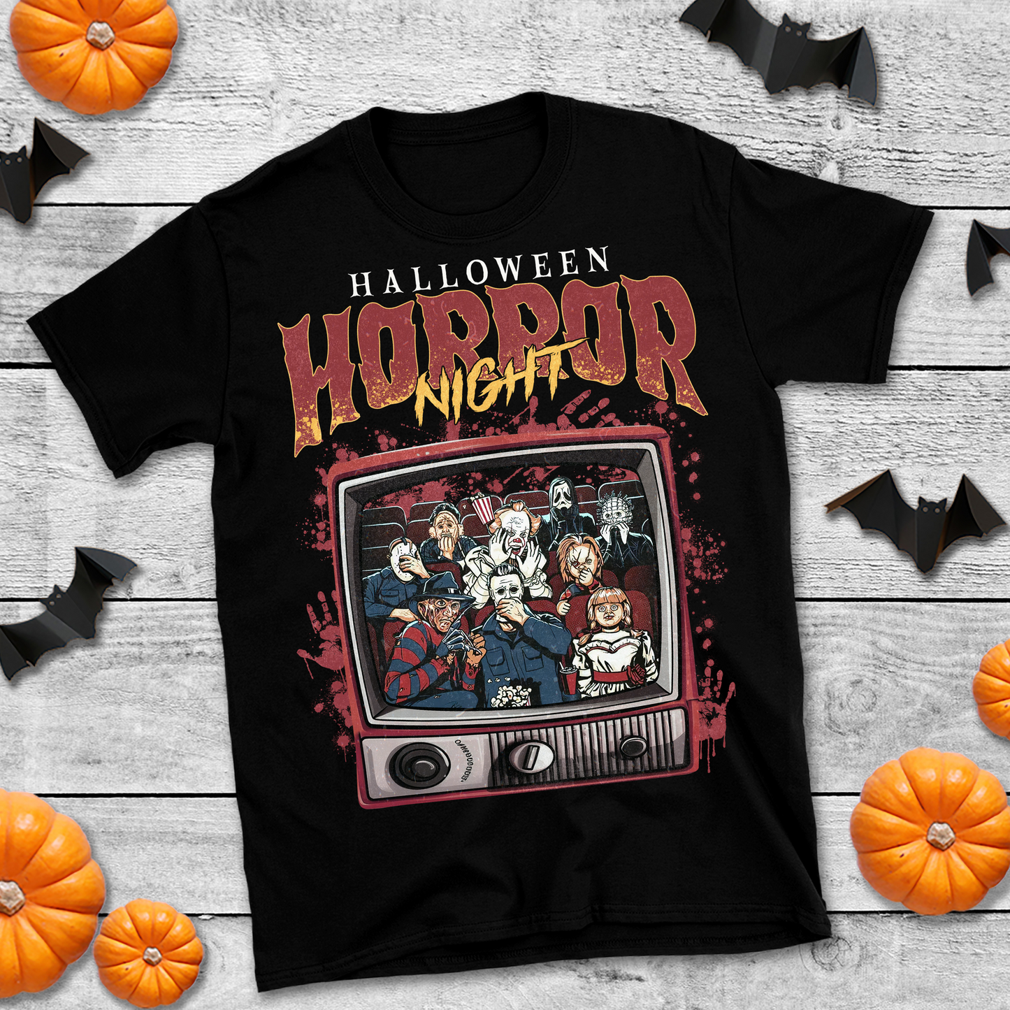 Retro TV Horror Icons Tee
