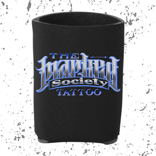 Marked Society Blue Logo Can Cooler