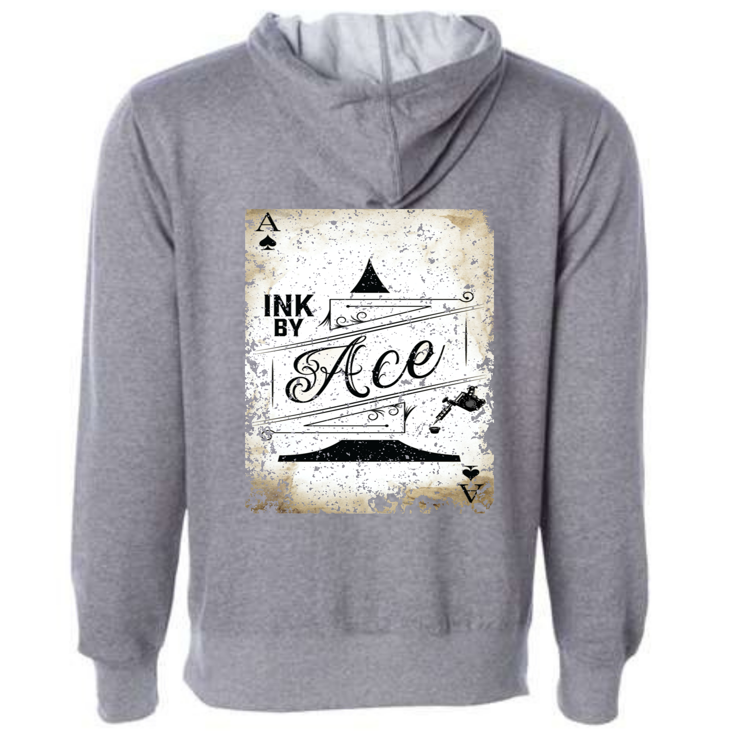 Ink by Ace Playing Card Hoodie Gray