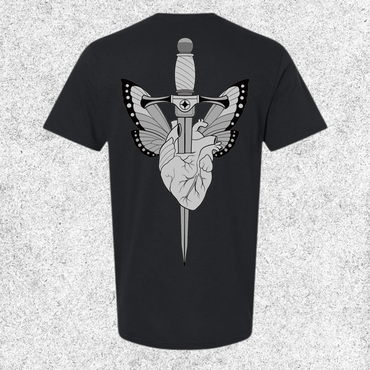 JelllySquid Line Work Butterfly Dagger Tee