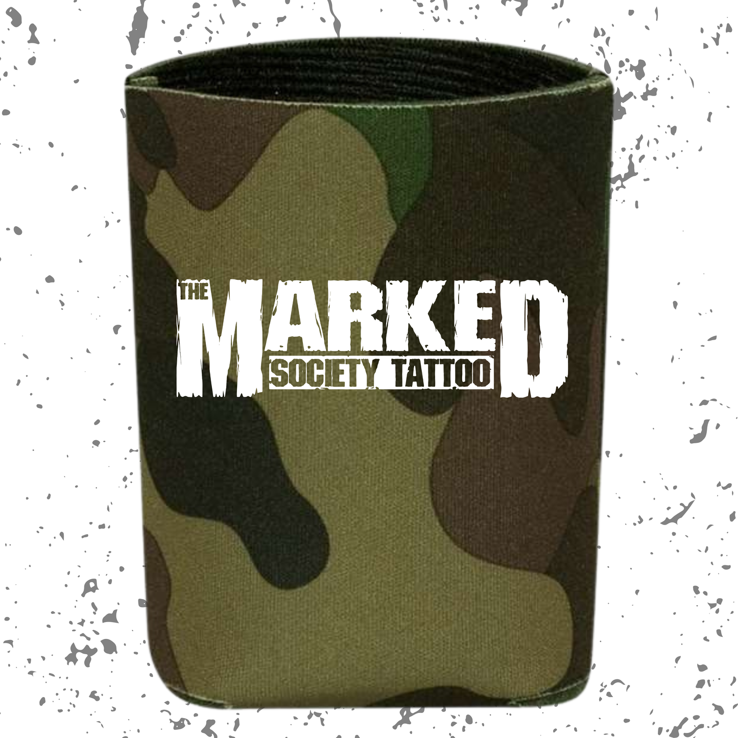 Marked Society Camo Brushed Logo Can Cooler