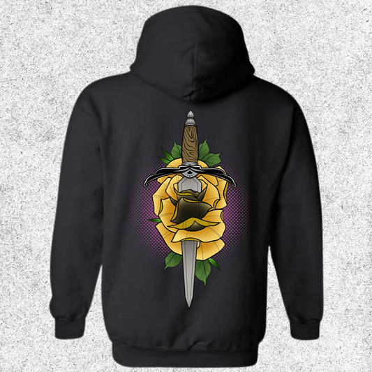 JelllySquid Dagger Through Yellow Rose Hoodie