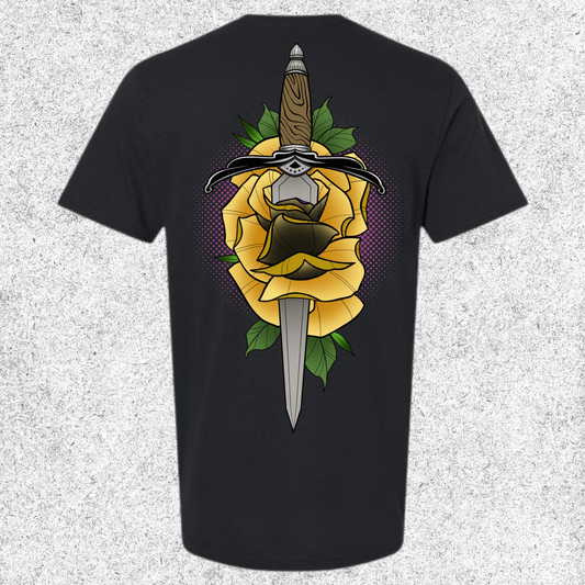 JelllySquid Dagger Through Yellow Rose Tee