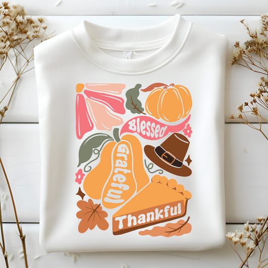 Blessed Grateful Thankful Fall Top