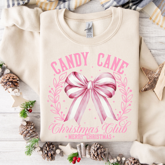 Candy Cane Christmas Pink Sweatshirt