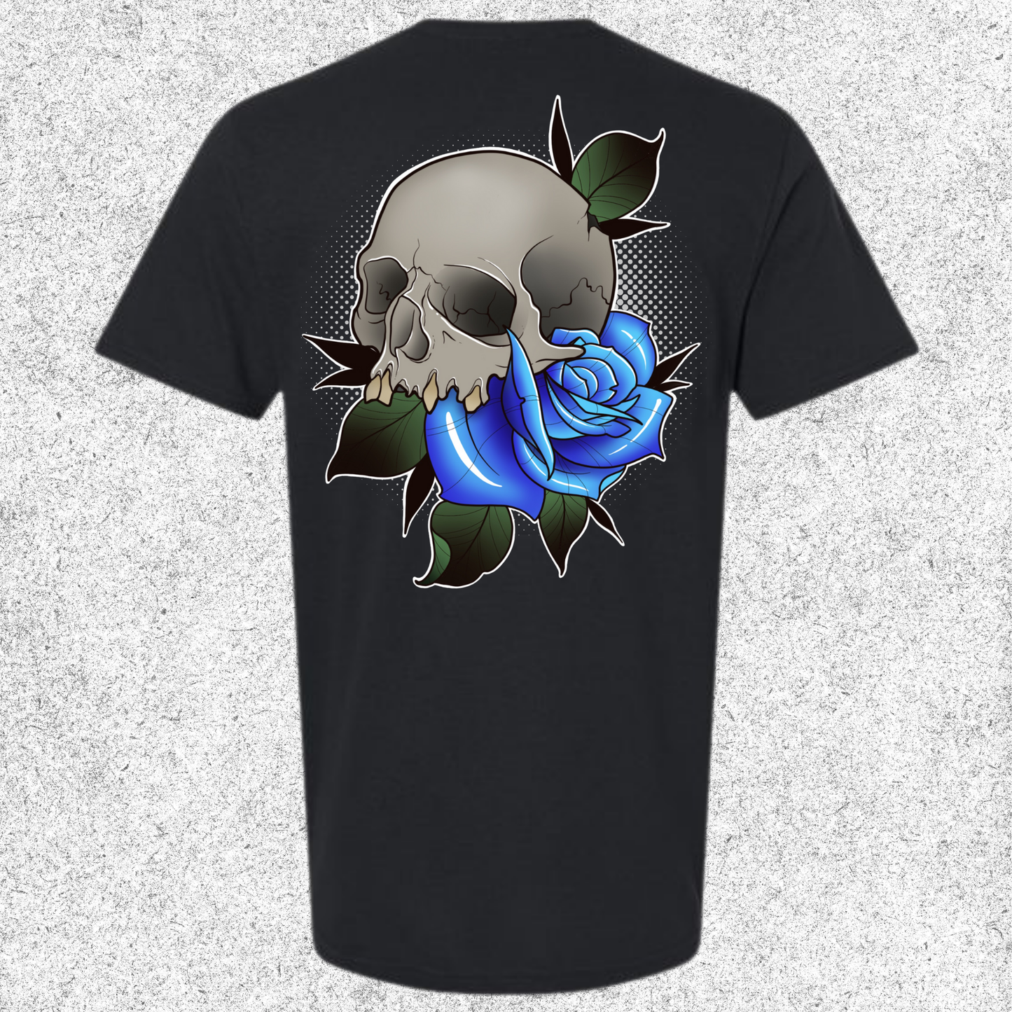 JelllySquid Skull & Blue Rose Tee
