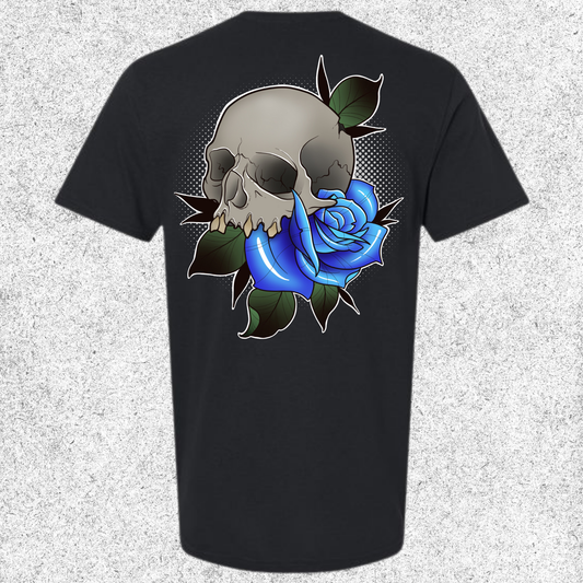 JelllySquid Skull & Blue Rose Tee