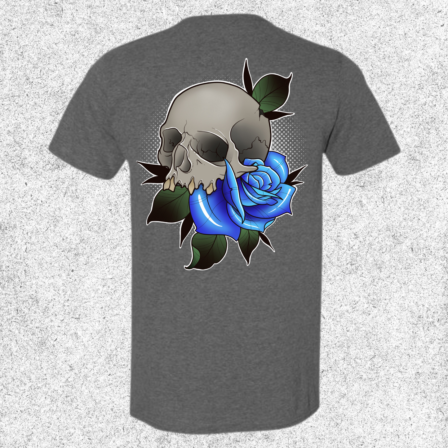 JelllySquid Skull & Blue Rose Tee
