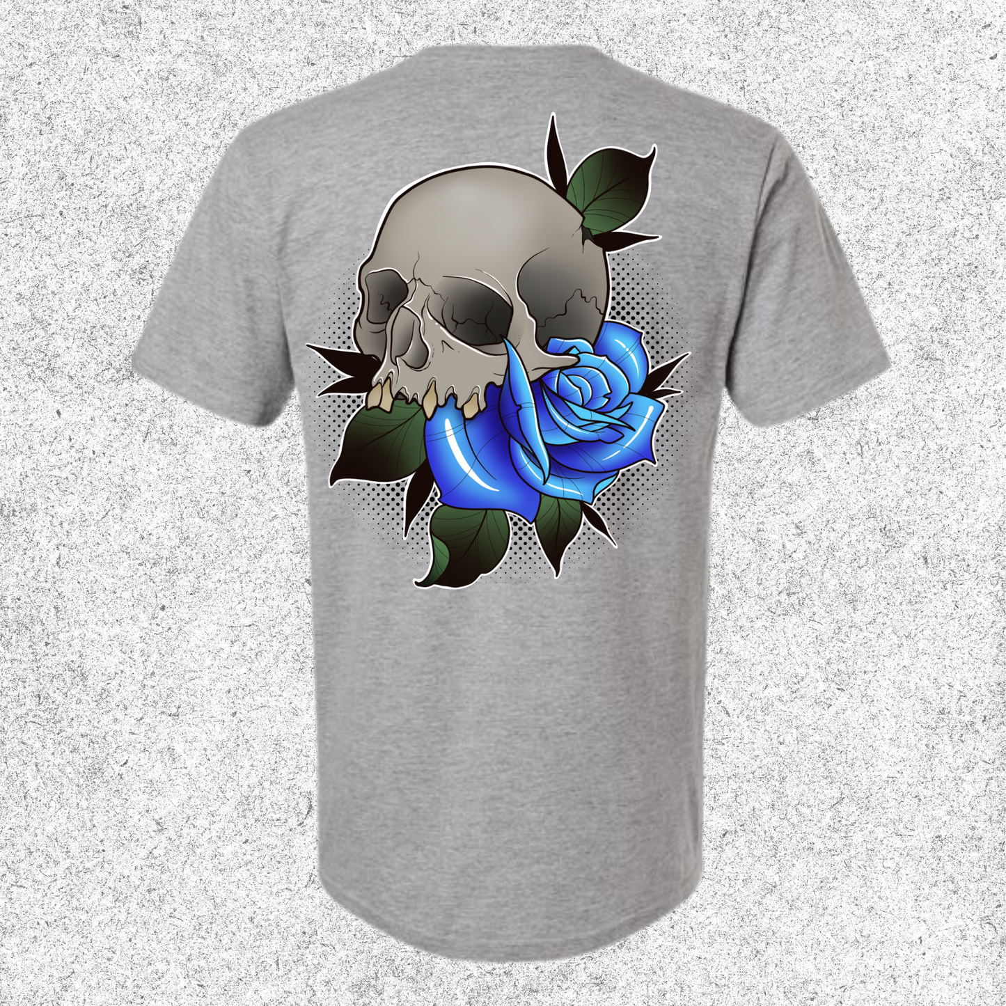 JelllySquid Skull & Blue Rose Tee