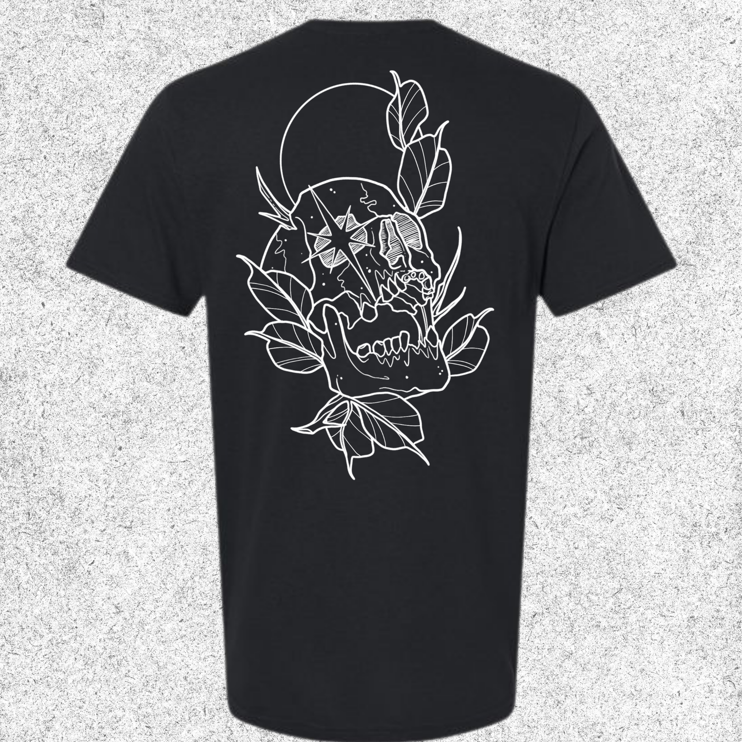 JelllySquid Line Work Skull Full Moon Tee