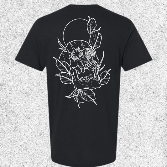 JelllySquid Line Work Skull Full Moon Tee