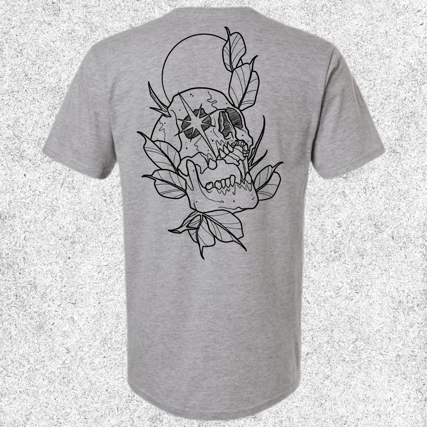 JelllySquid Line Work Skull Full Moon Tee