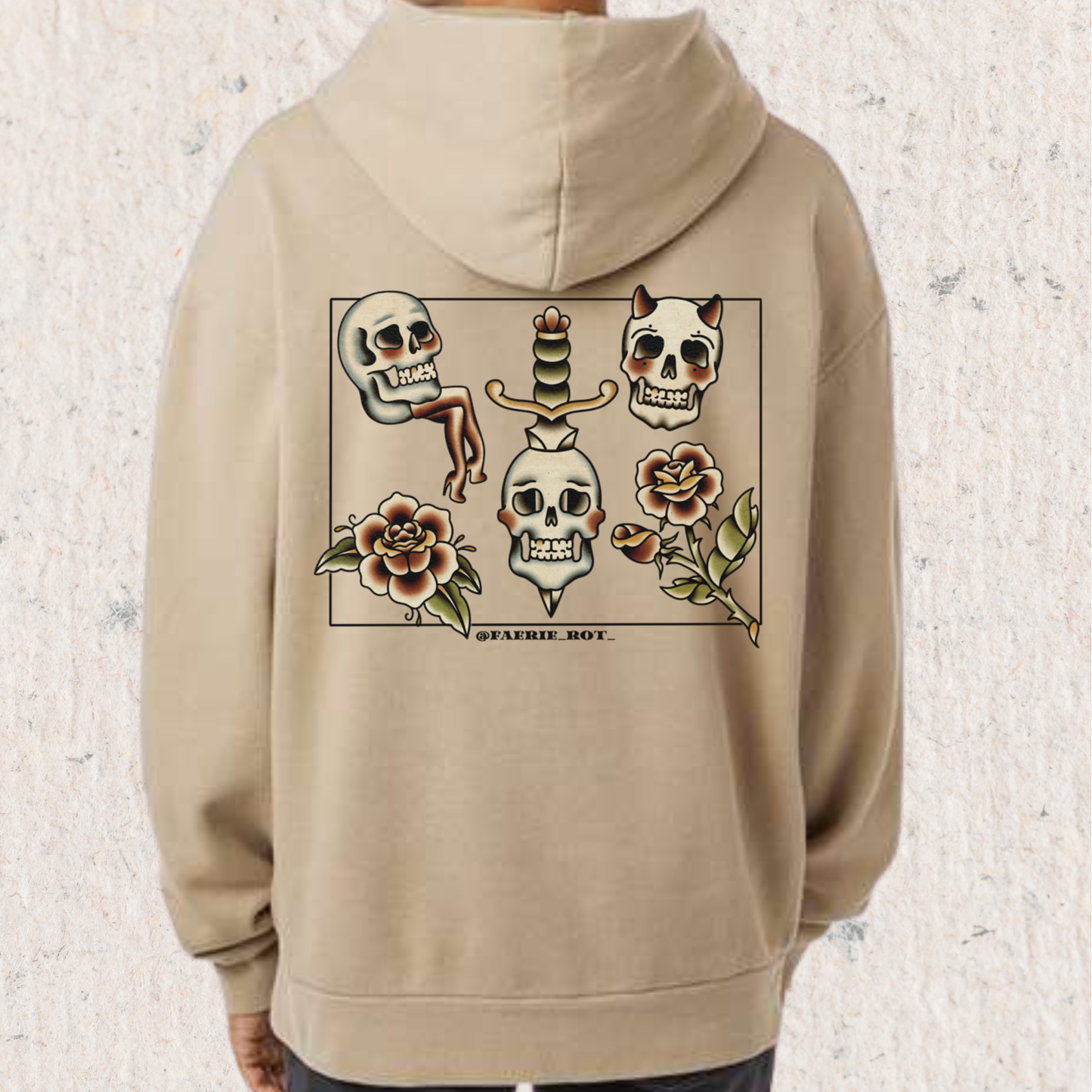 Faerie Rot Hoodie Square Skulls & Roses