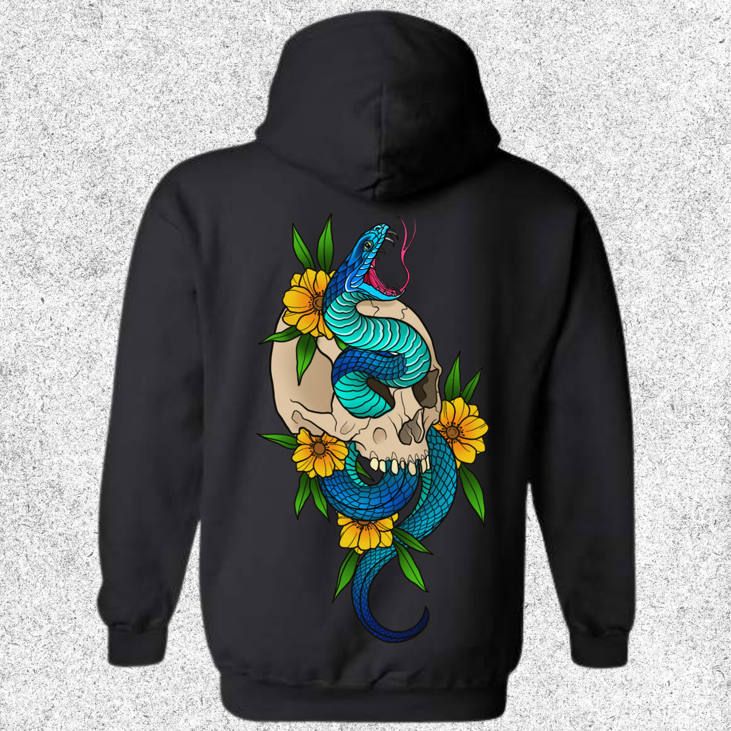 JelllySquid Snake Through Skull Hoodie