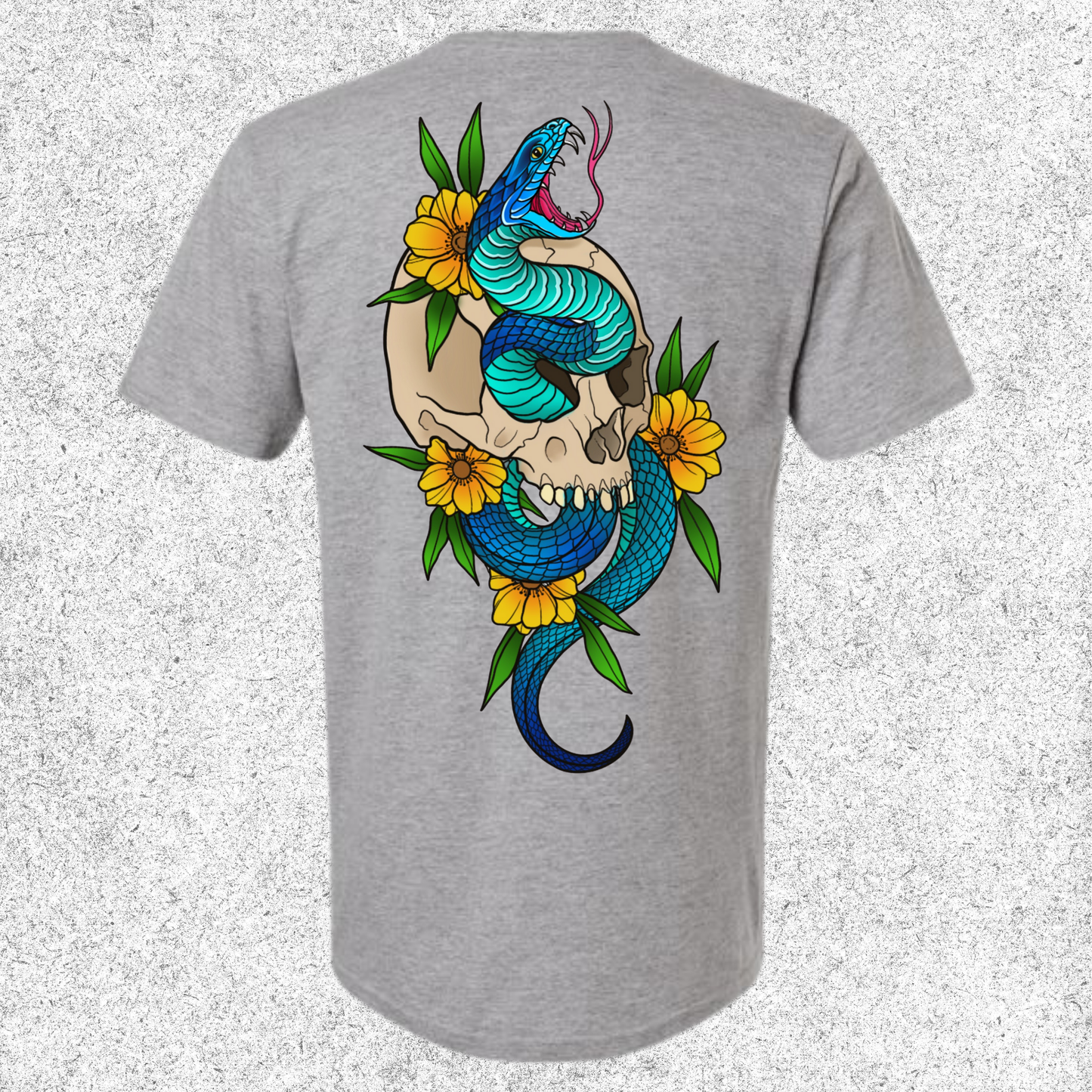 JelllySquid Blue Snake Skull Tee