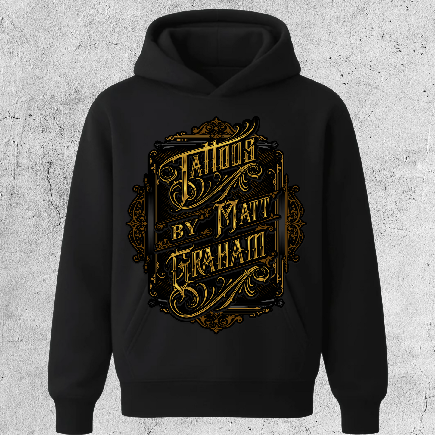 Tattoos By Matt Graham Gold & Black Hoodie