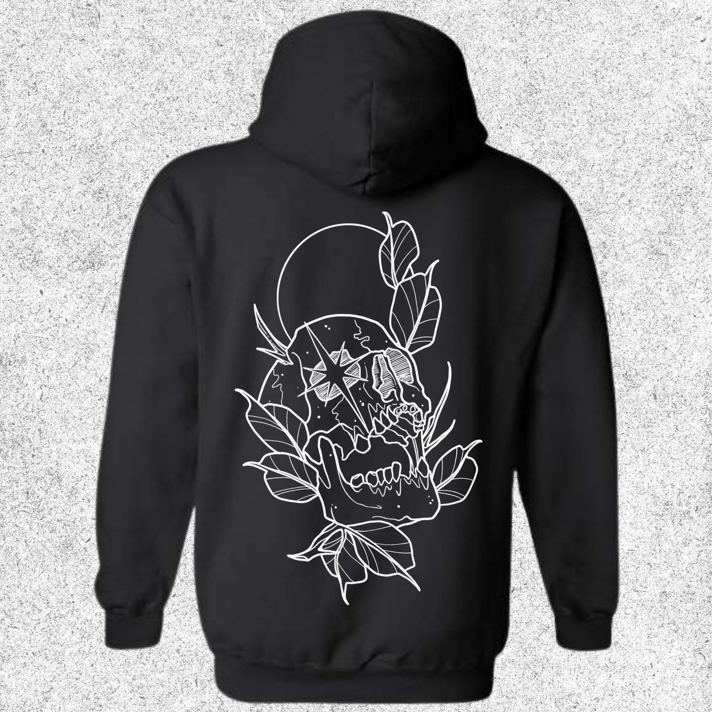 JelllySquid Line Work Skull & Full Moon Hoodie