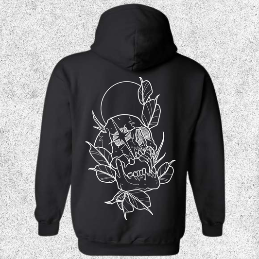 JelllySquid Line Work Skull & Full Moon Hoodie